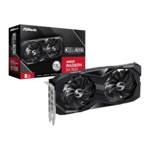 ASRock Radeon RX 7600 Challenger 8GB OC Graphics Card – High-Performance 1080p Gaming & Streaming